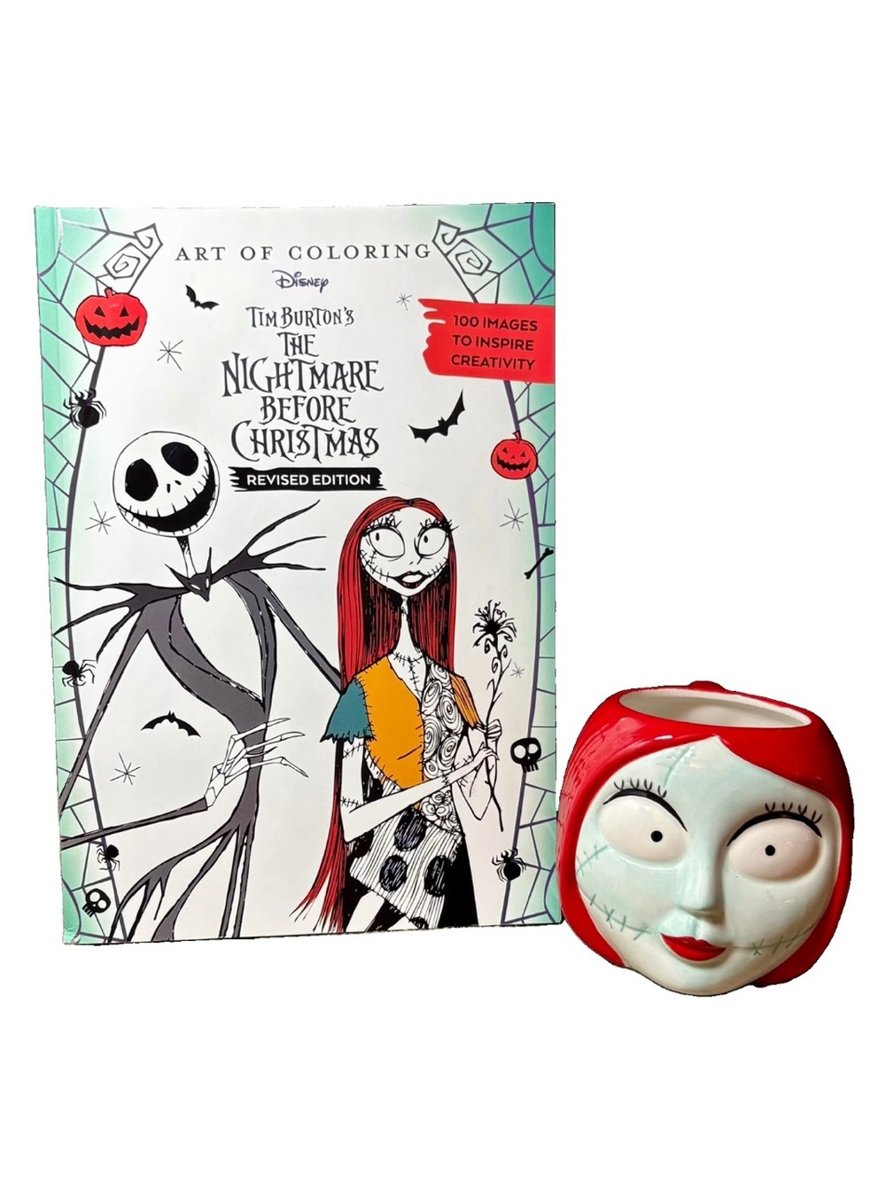 DISNEY NIGHTMARE BEFORE XMAS 3D Sally Ceramic Mug Adult Art Of Coloring Book NWT